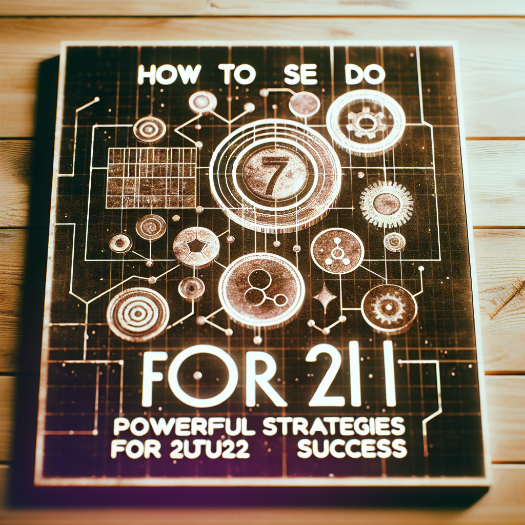 A futuristic book cover with gears and circuits, titled How to Succeed for 2022: Powerful Strategies for Success, featuring insights like how to do SEO for AI.